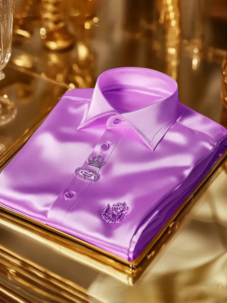 Men's Satin Business Luxury Long Sleeve Shirt