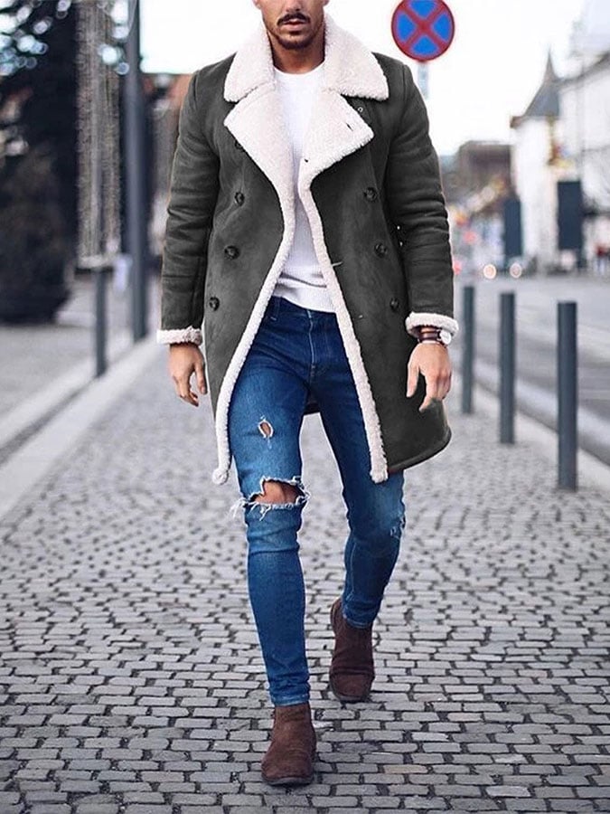Men's Long Sleeve Warm Thicken Coat