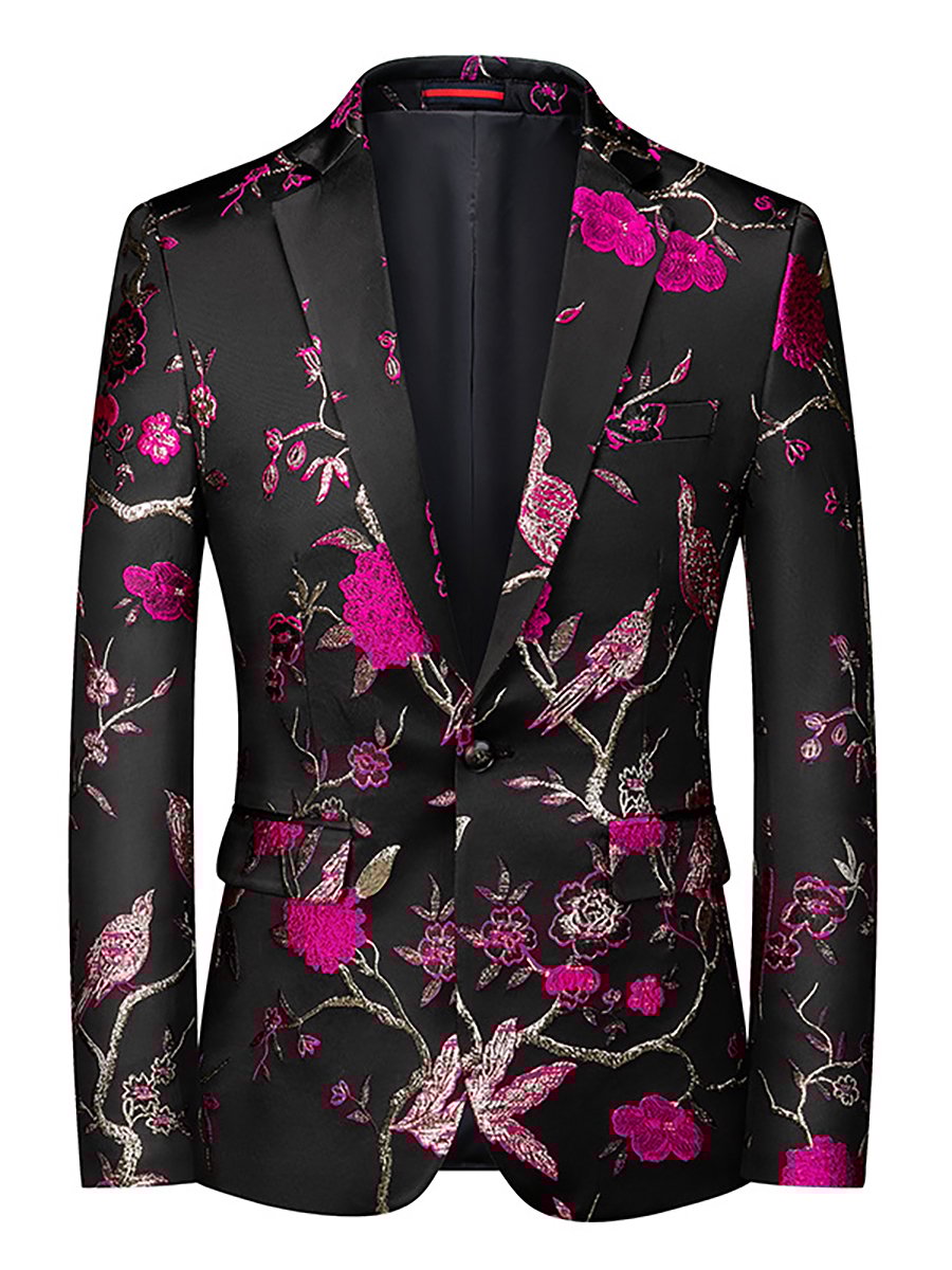 Men's Business Casual Banquet Gold Stamping Suit Jacket