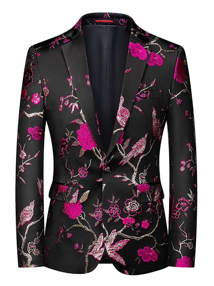 Men's Business Casual Banquet Gold Stamping Suit Jacket