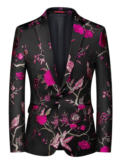 Men's Business Casual Banquet Gold Stamping Suit Jacket