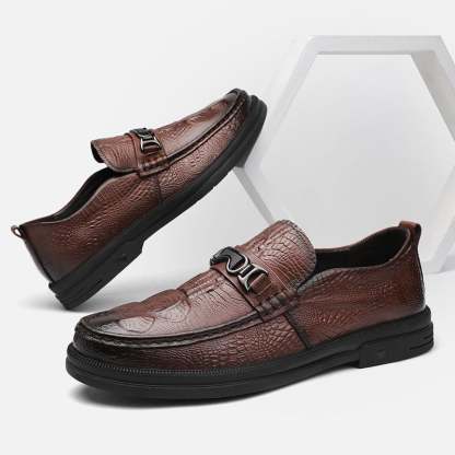 Men's Business Casual Lace-up Pointed Toe Faux Leather Shoes