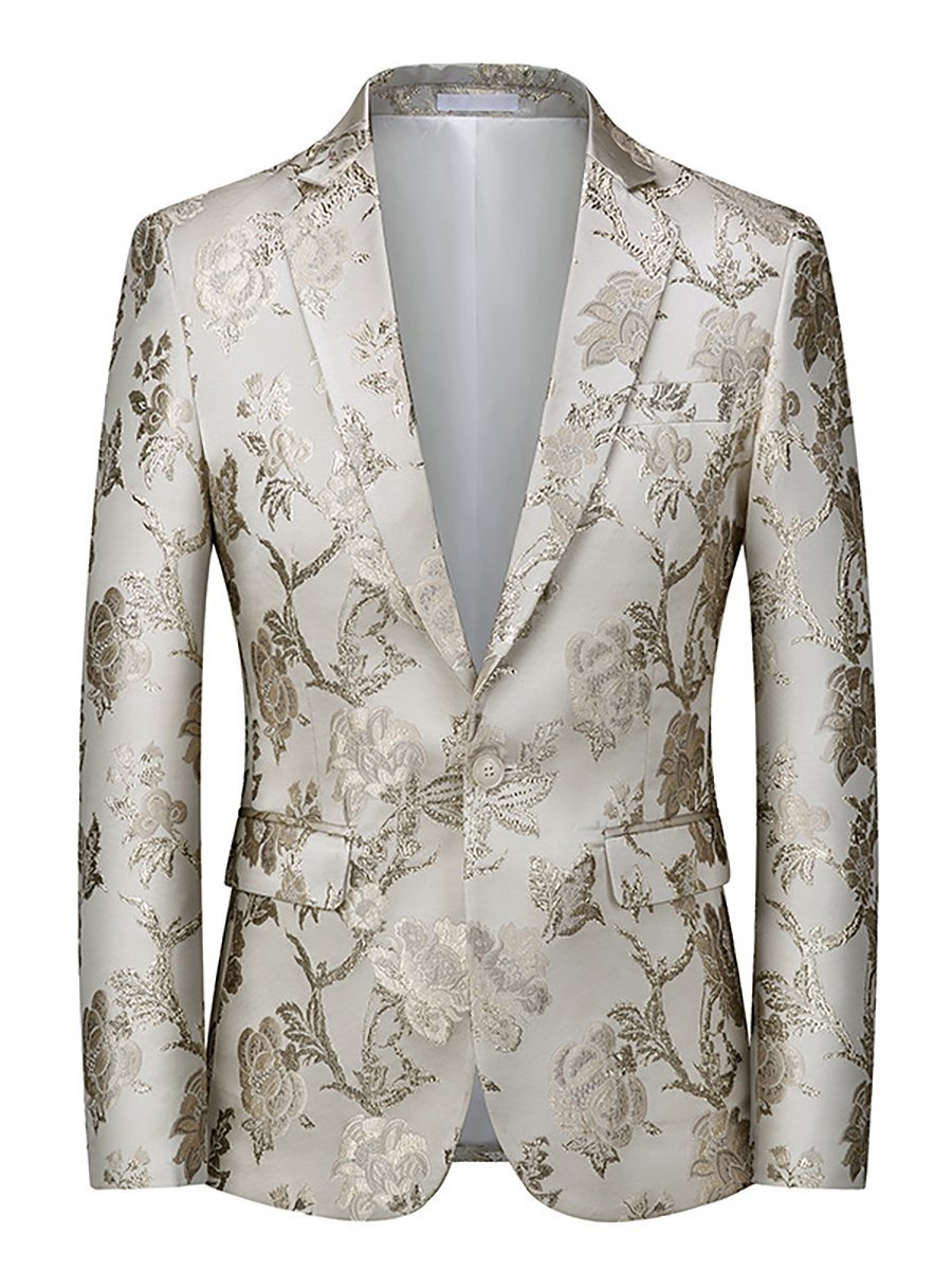 Men's Business Casual Banquet Gold Stamping Suit Jacket