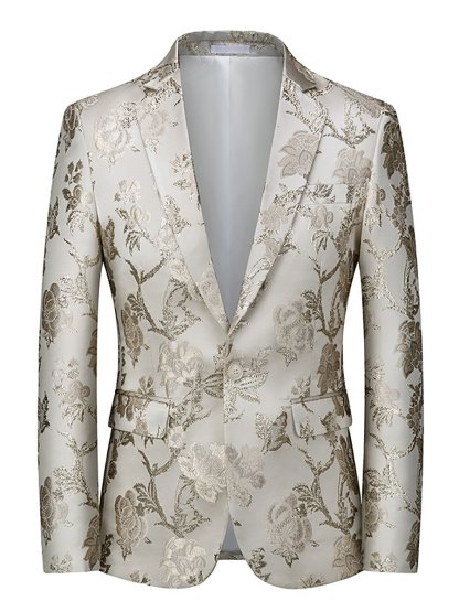 Men's Business Casual Banquet Gold Stamping Suit Jacket