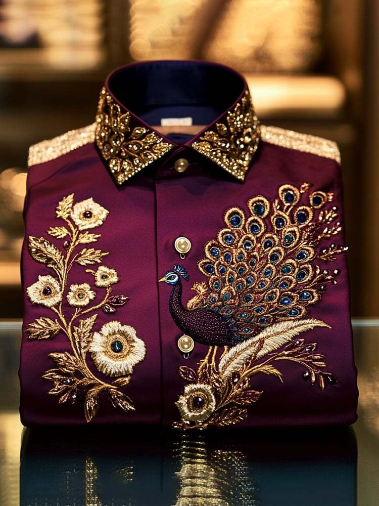 Men's Satin Luxe Long Sleeve Button Down Shirt