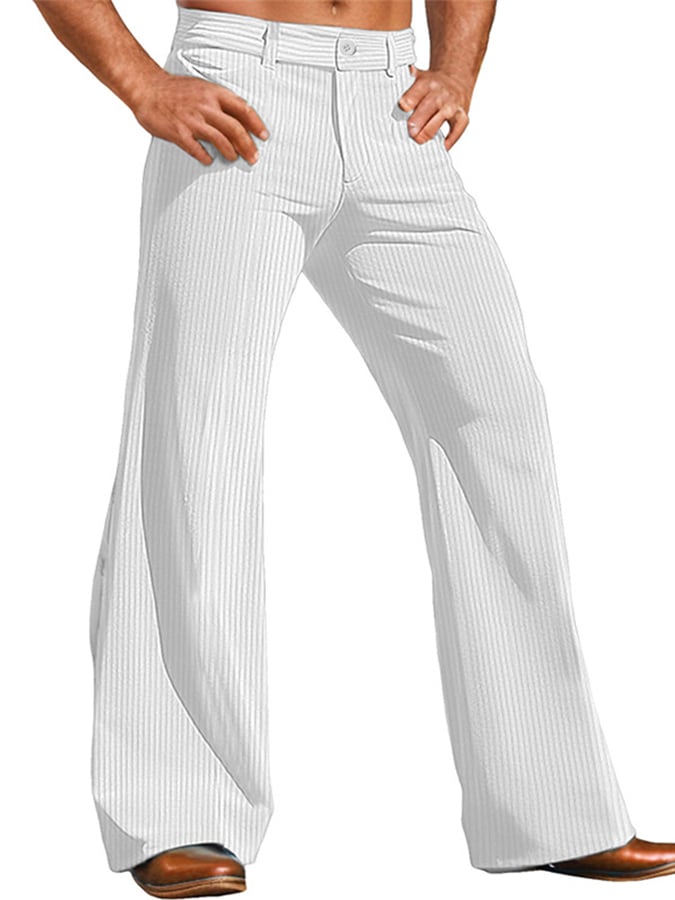 Men's Casual Solid Color Outdoor Corduroy Wide-Leg Trousers