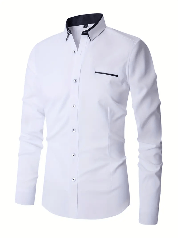 Men's Geometric Design Business Casual Shirt