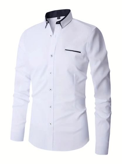 Men's Geometric Design Business Casual Shirt