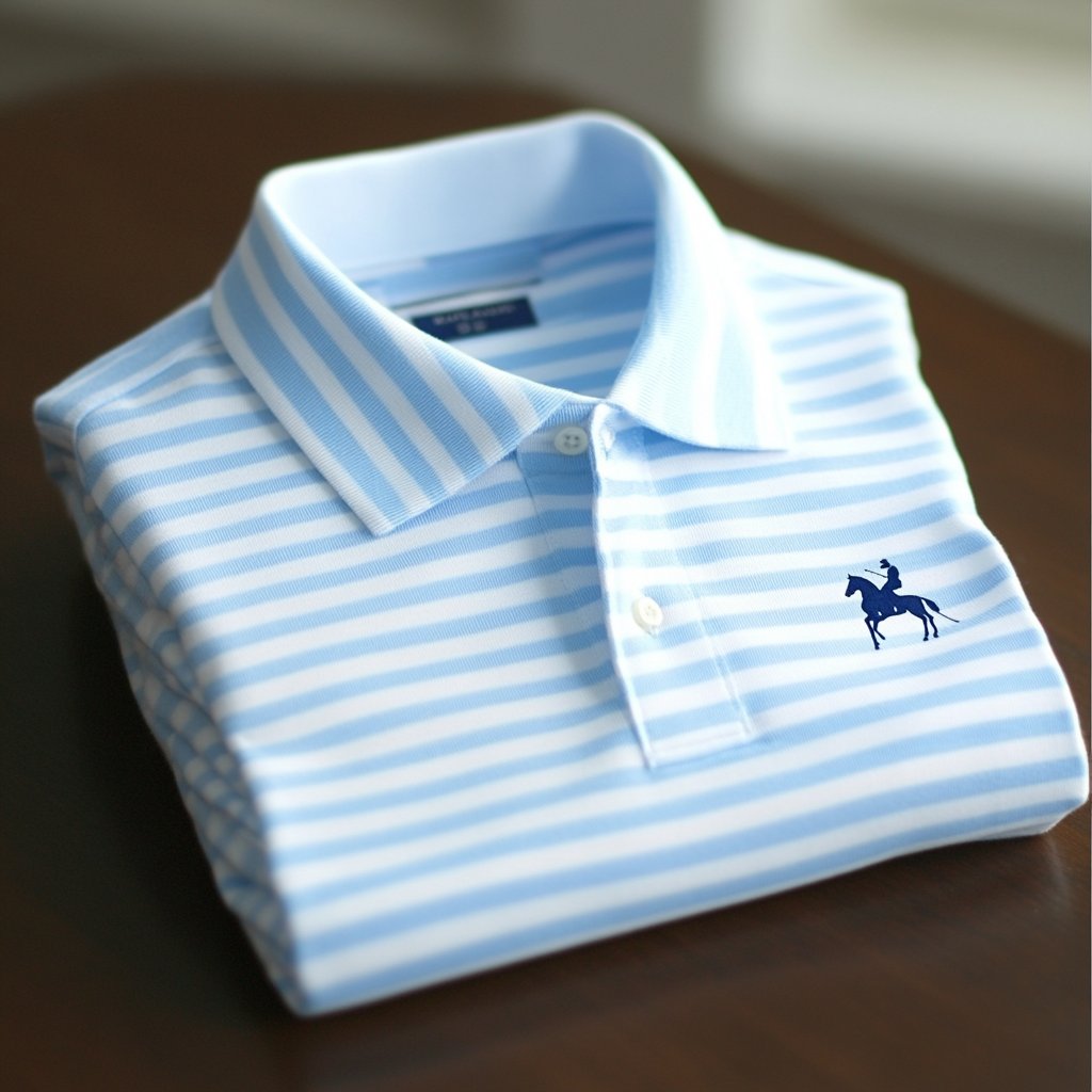 Men's Business Casual Pony Embroidered Button Short Sleeve Polo Shirt