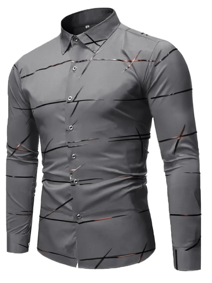 Men's Geometric Business Casual Shirt