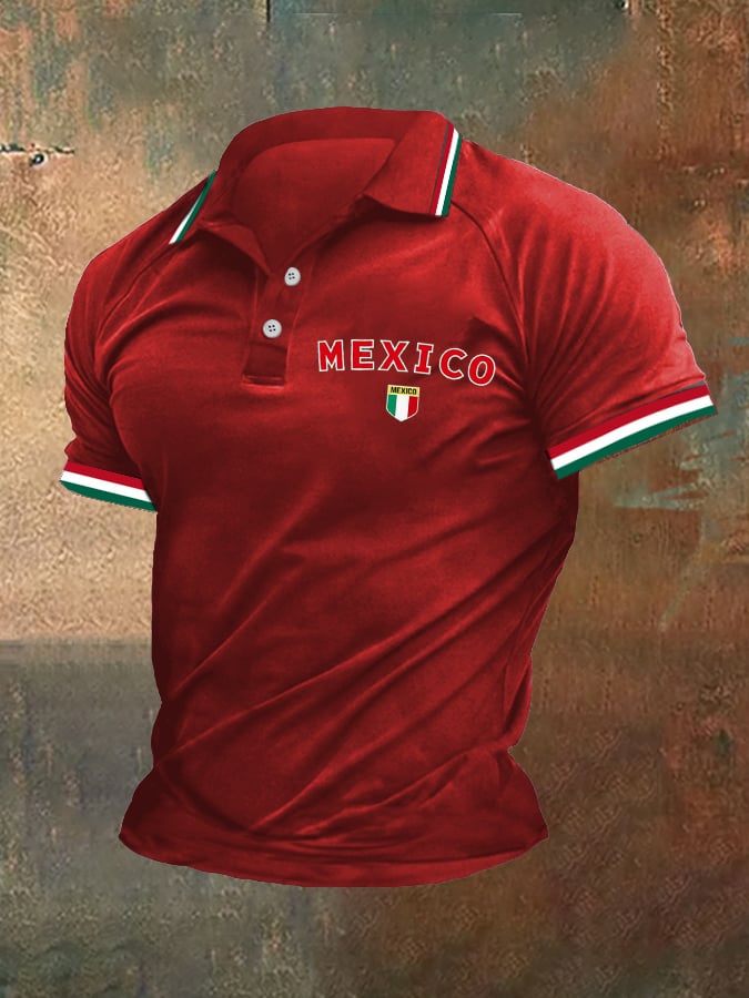Men's Simple Mexican Print Polo