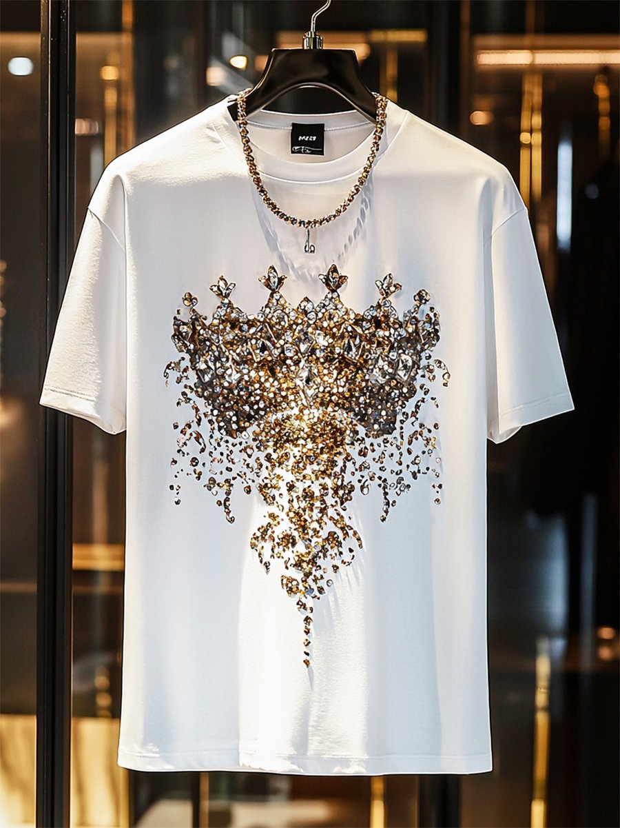 Men's Business Luxury Printed Short Sleeve T-Shirt