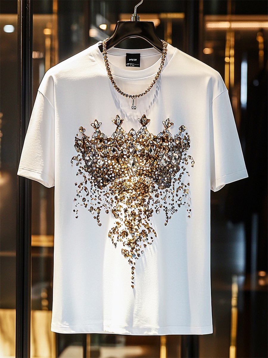 Men's Business Luxury Printed Short Sleeve T-Shirt