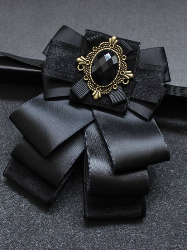 Men's Satin Double Layer Formal Suit Banquet Bow Tie
