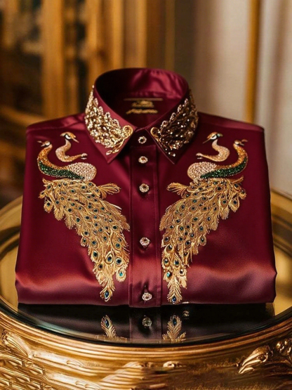 Men's Satin Luxe Long Sleeve Button Down Shirt