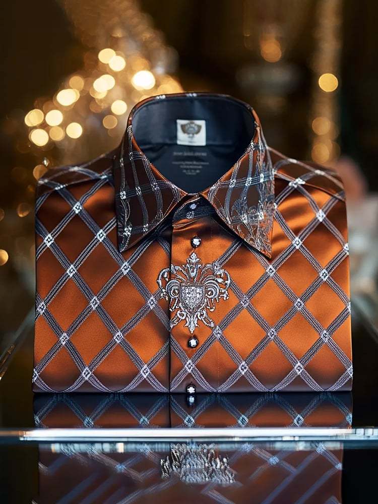 Men's Satin Luxe Long Sleeve Button Down Shirt