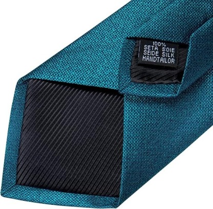 Men's Solid Color Tie and Pocket Square Set,Teal