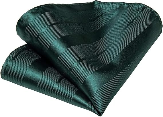 Men's Solid Color Tie and Pocket Square Set,Solid Green