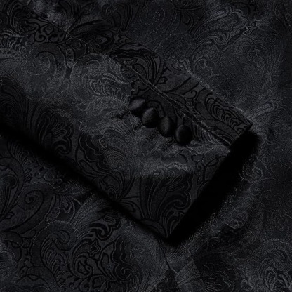 Men's Blazer One Button Shawl Lapel Tuxedo,Black Paisley