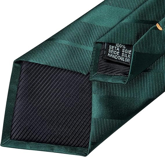 Men's Solid Color Tie and Pocket Square Set,Solid Green