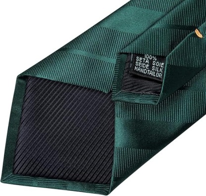 Men's Solid Color Tie and Pocket Square Set,Solid Green