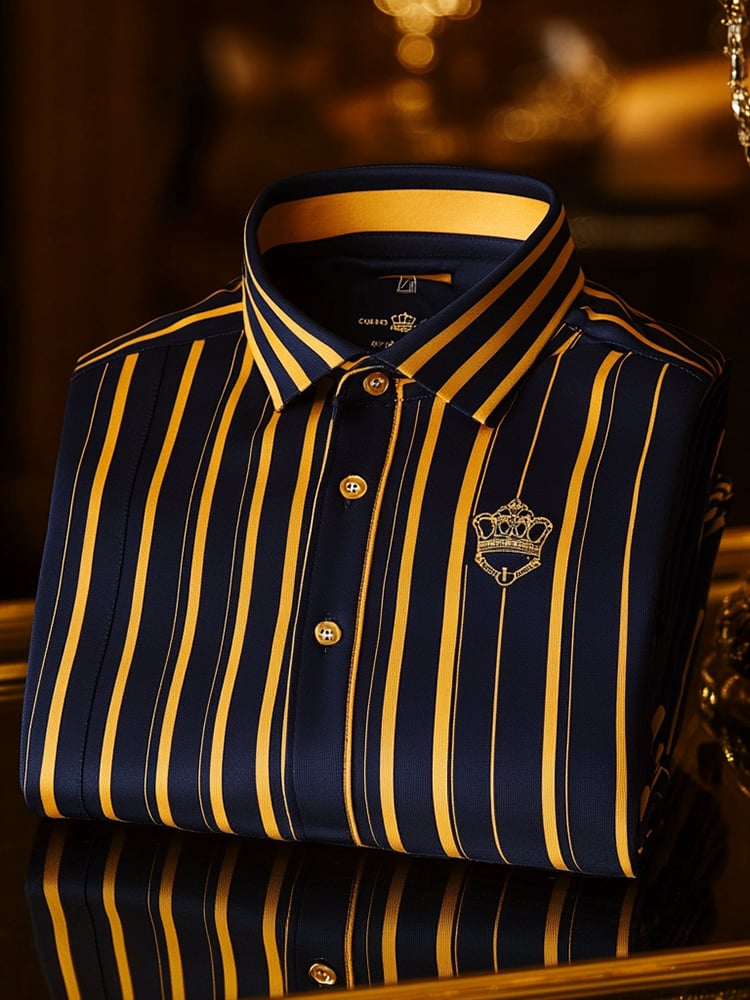 Men's Classic Business Logo Button Short Sleeve Polo Shirt