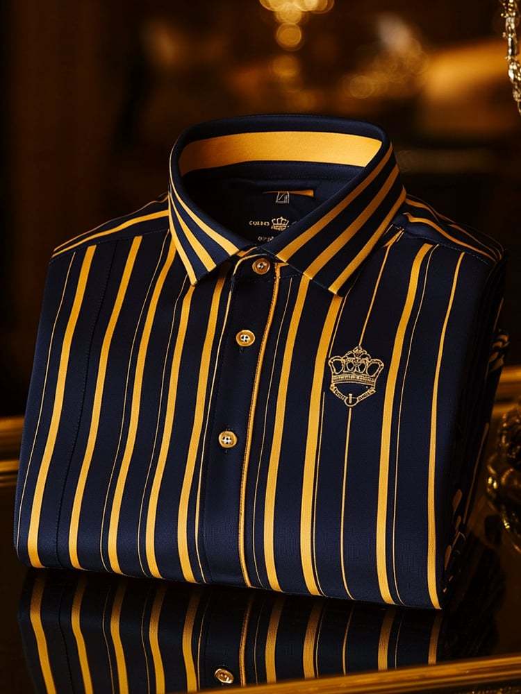 Men's Classic Business Logo Button Short Sleeve Polo Shirt