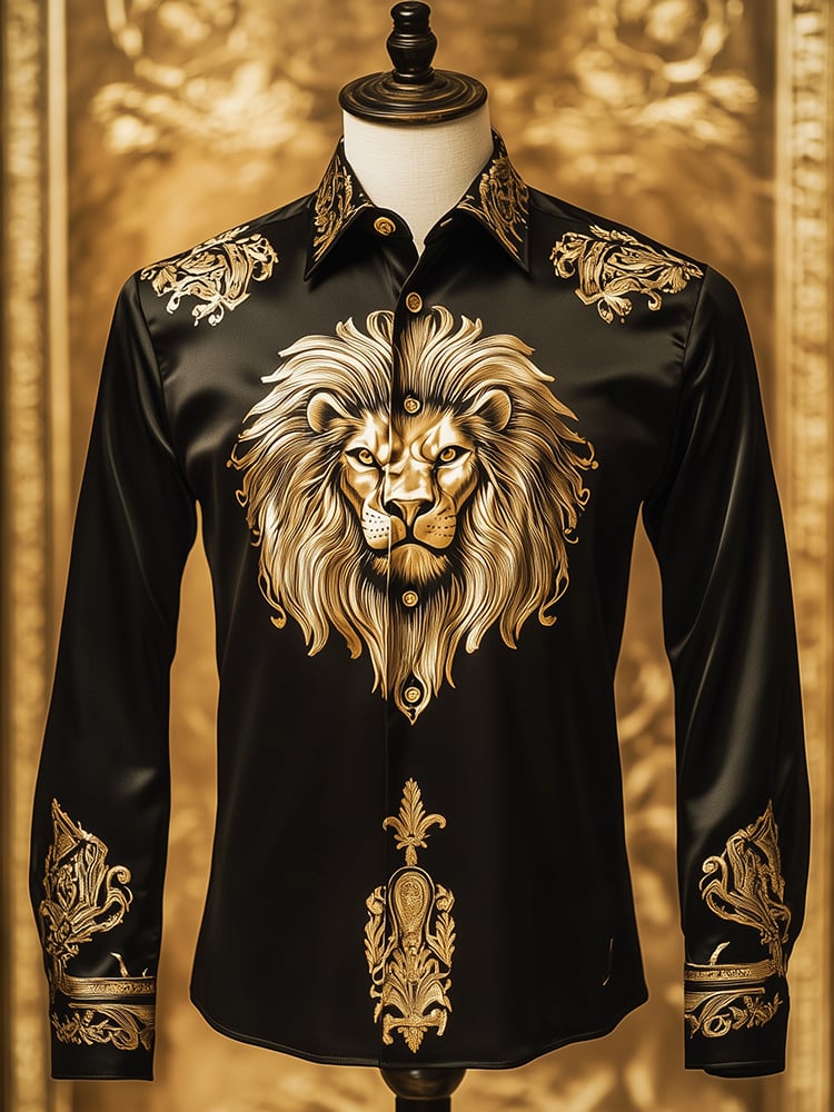 Men's Satin Luxe Long Sleeve Button Down Shirt