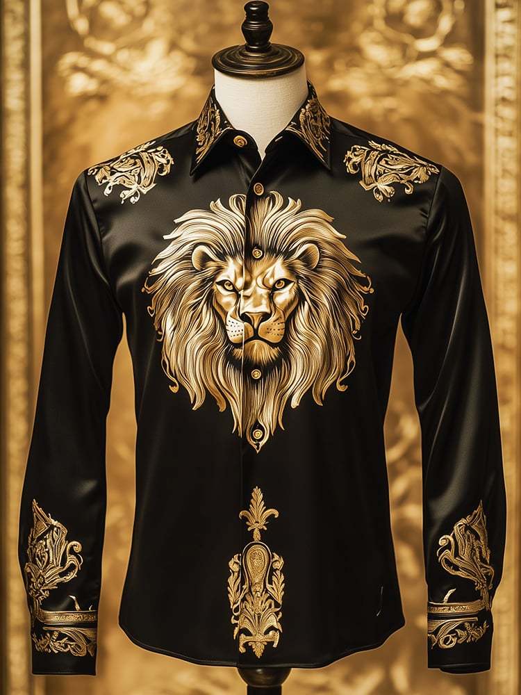 Men's Satin Luxe Long Sleeve Button Down Shirt