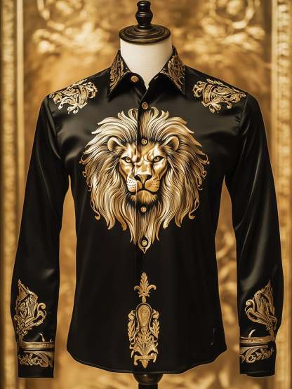 Men's Satin Luxe Long Sleeve Button Down Shirt