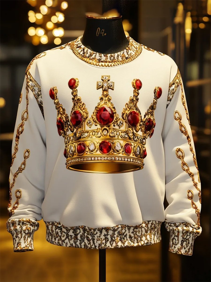 Men's Vintage Luxury Pullover Sweatshirt
