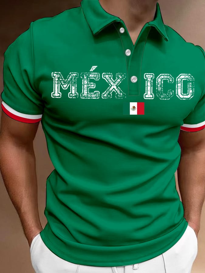 Men's Mexican Independence Day Printed Polo Shirt
