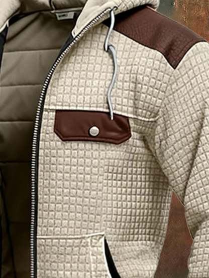 Men's Vintage Suede and Leather Multi-Pocket Outdoor Jacket