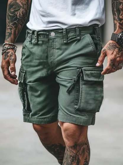 Men's Vintage Multi-Pocket Cargo Shorts