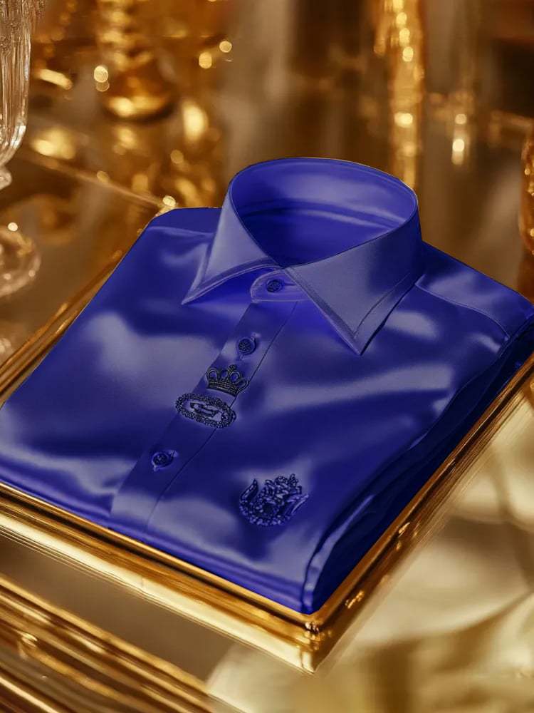 Men's Satin Business Luxury Long Sleeve Shirt