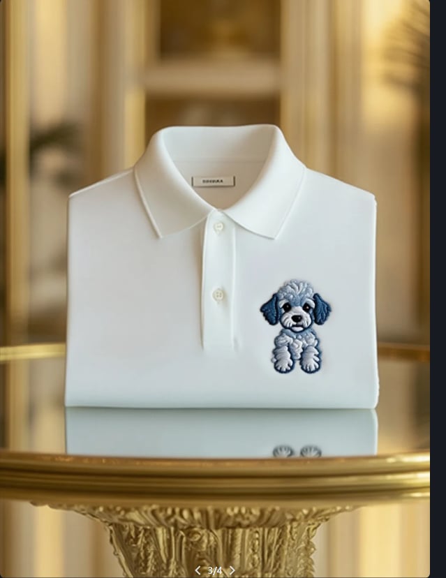 Men's Business Casual Bear Button Short Sleeve Polo Shirt