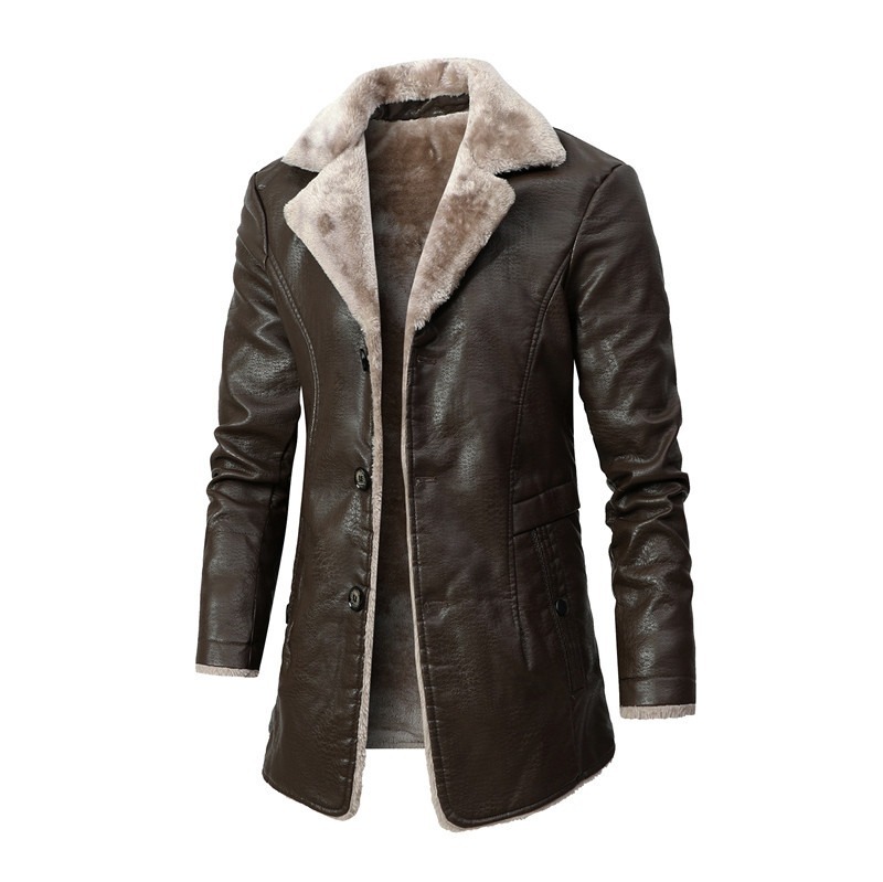 Men's business European size fleece-lined lapel suit jacket
