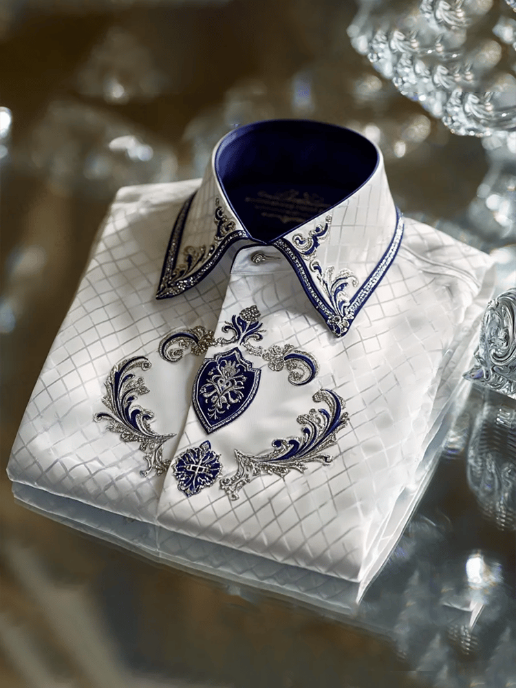 Men's Satin Luxe Print Short Sleeve Button Shirt