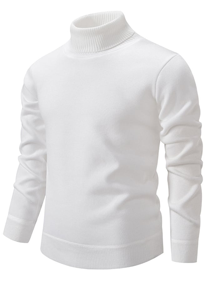Men's Fashion Solid Color Pullover Long Sleeve Sweater