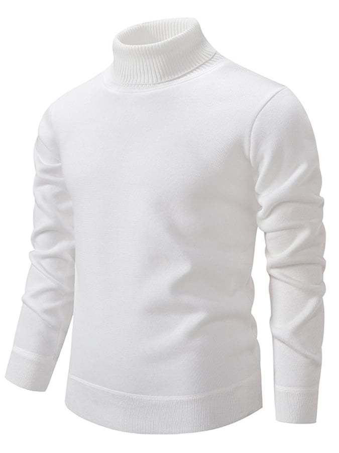 Men's Fashion Solid Color Pullover Long Sleeve Sweater