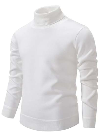 Men's Fashion Solid Color Pullover Long Sleeve Sweater