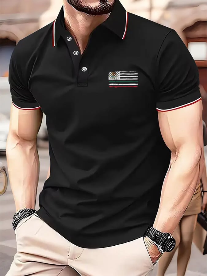 Men's Vintage Mexican Independence Day Simple Polo Shirt