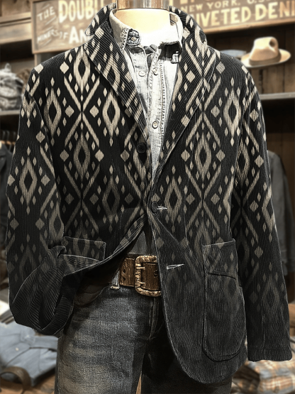 Men's Aztec Art Print Casual Coat