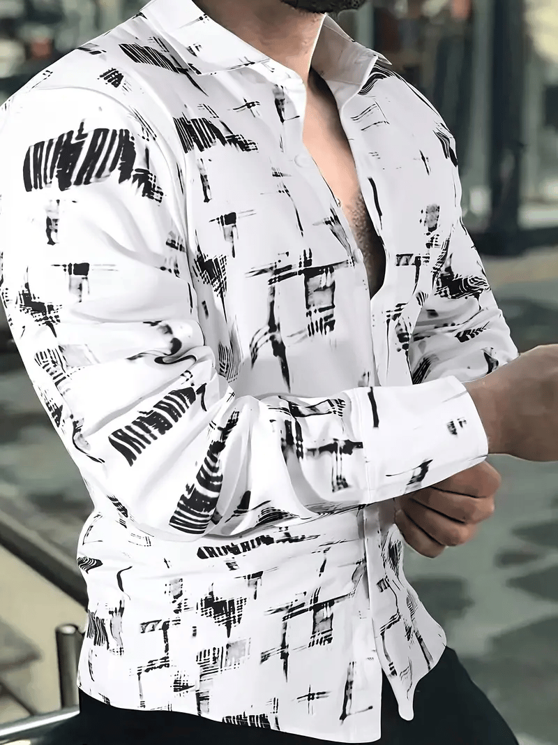 Men's Plaid Business Long Sleeve Shirt