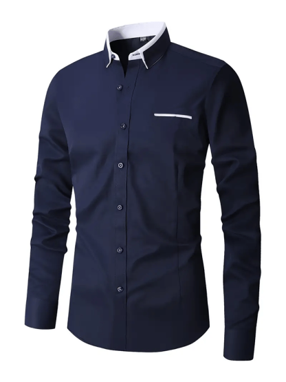 Men's Geometric Design Business Casual Shirt