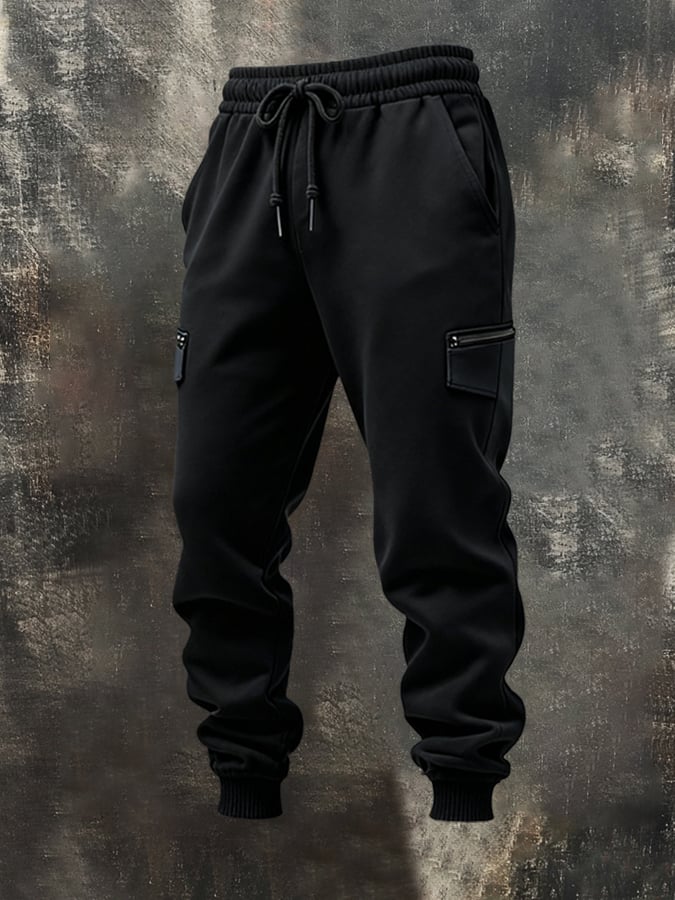 Men's Fashion Special Jacquard Pattern Henry Casual Sweatshirt Suit