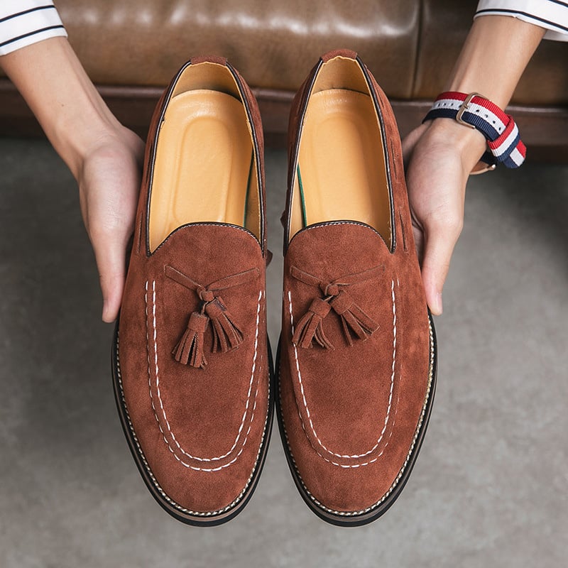 Retro Business Casual Suede Tassel Shoes