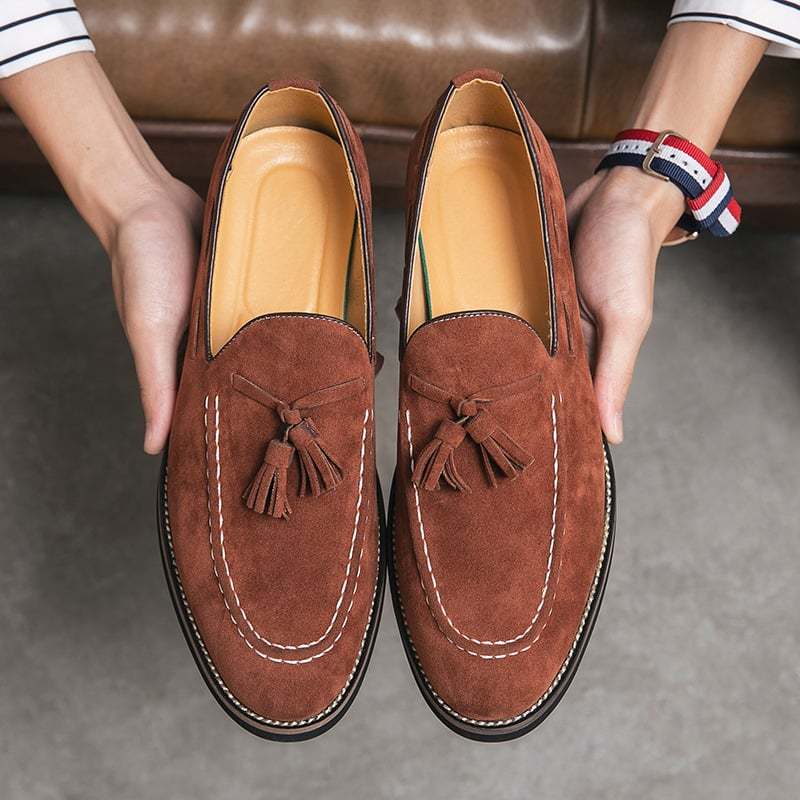 Retro Business Casual Suede Tassel Shoes