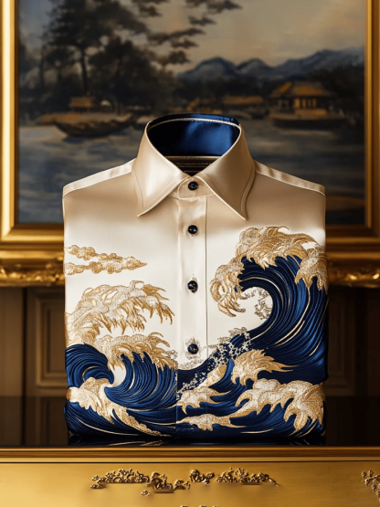 Men's Silk Luxury Business Long Sleeve Shirt