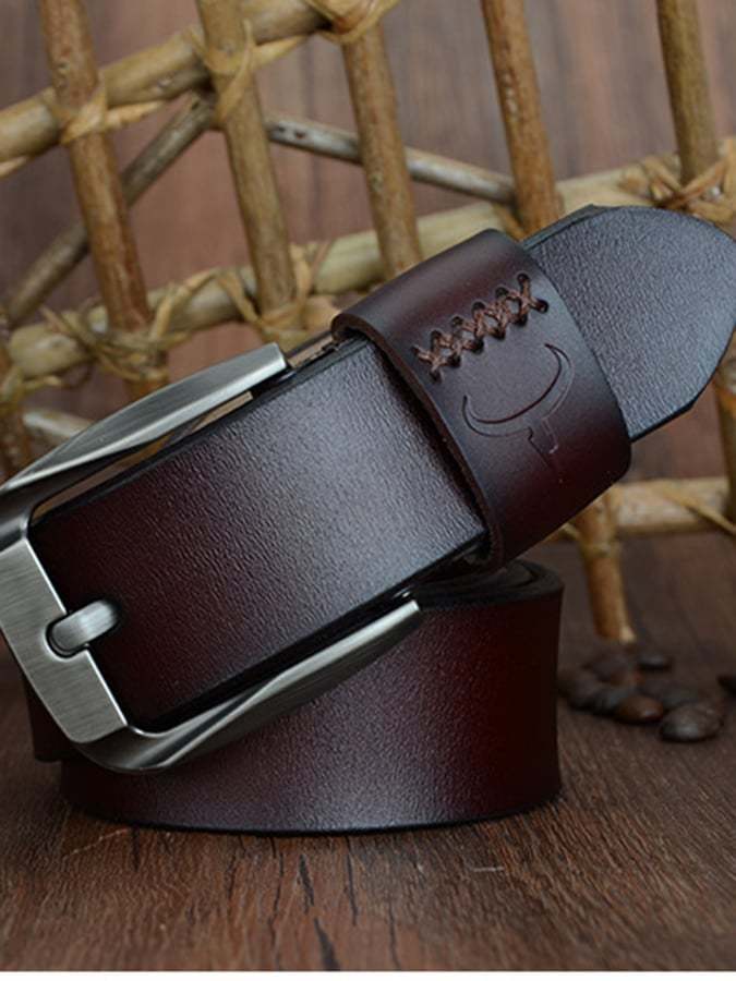 Business Casual Cowhide Fashion Men's Pin Buckle Belt